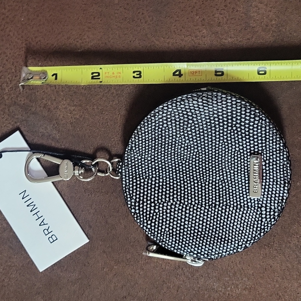 Brahmin Black Circle Coin Purse Fob - Picture 4 of 13